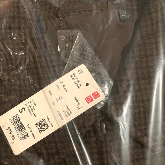 Uniqlo Single Collar Short Jacket | Checked Brown (Unisex) - Picture 11 of 13